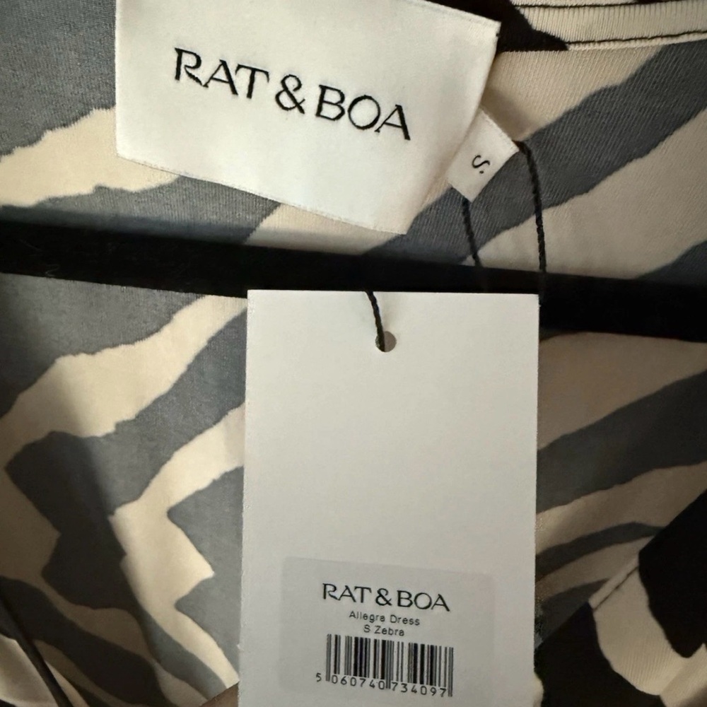 Rat & Boa Allegra Black and White Zebra Tie-Front Mini Dress - Picture 7 of 7
